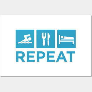 Swim Eat Sleep Repeat Gift Posters and Art